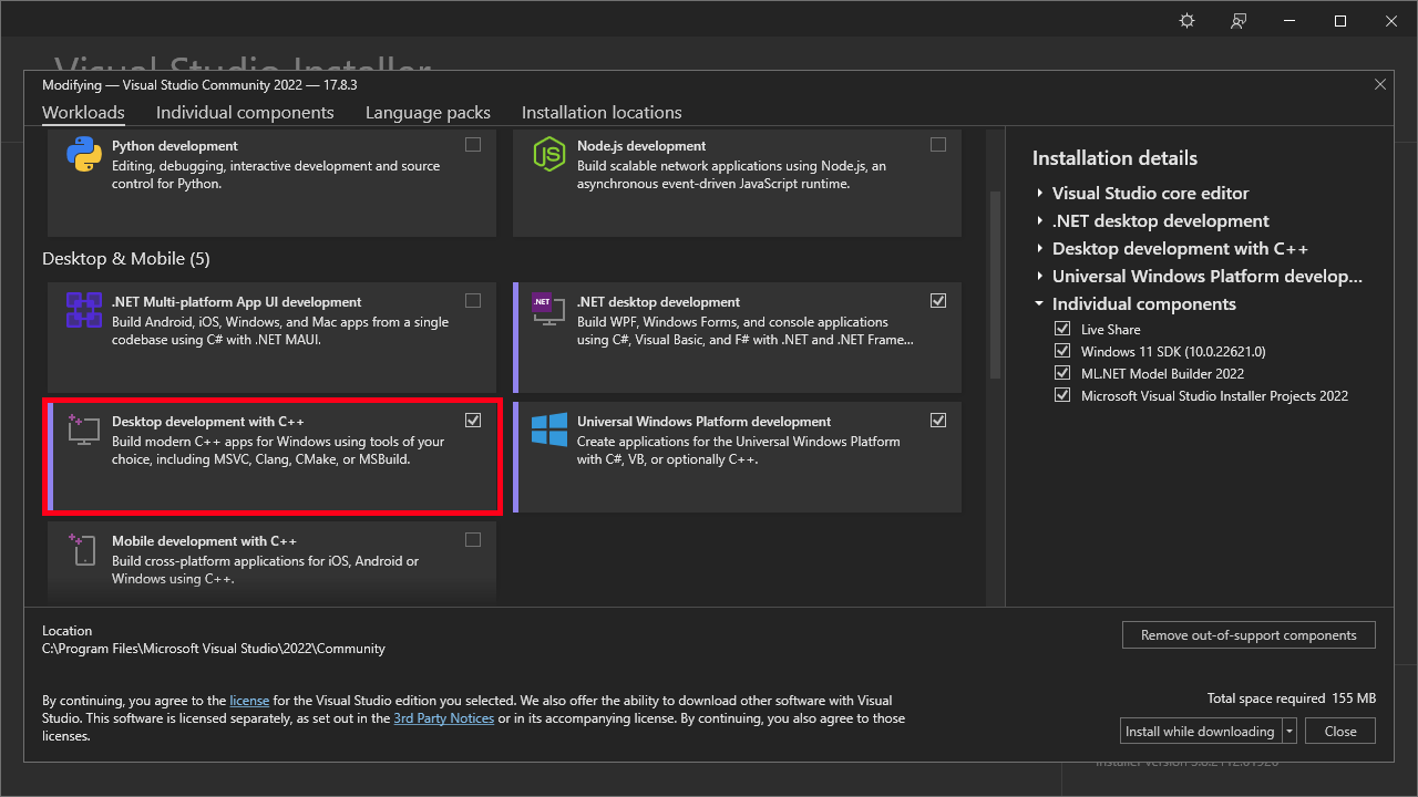 Visual Studio Installer Desktop Development With C++